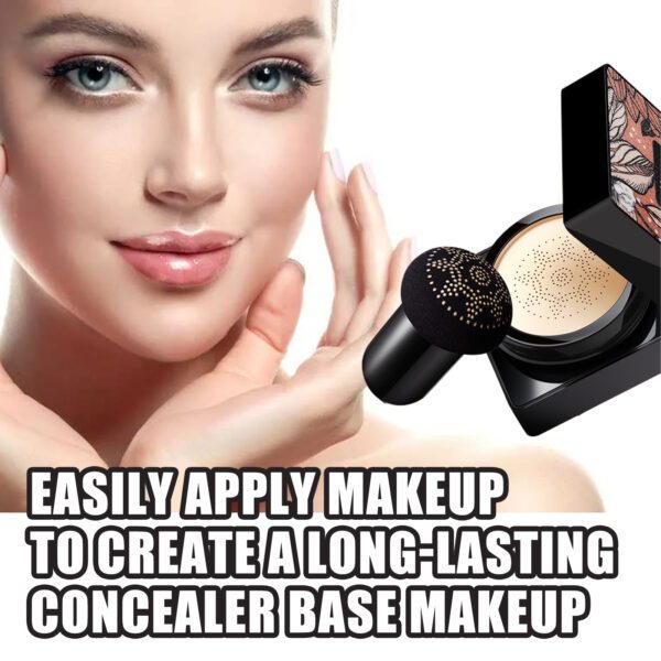 Magic Mat Powder Puff, Invisible Pore Ivory White Natural Color With Mushroom Air Cushion On Makeup Base - Image 4