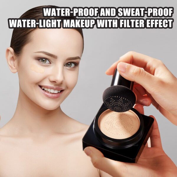 Magic Mat Powder Puff, Invisible Pore Ivory White Natural Color With Mushroom Air Cushion On Makeup Base - Image 5