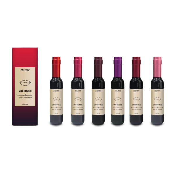 Vin Rouge Lip Tint, Non-Stick Cup Color Development Portable Waterproof Non-Fading Moisturizing Red Wine Bottle Lip Glaze - Image 2