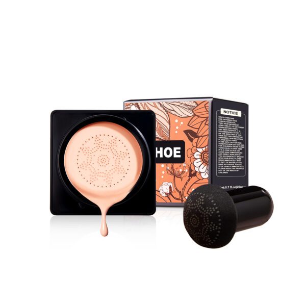 Magic Mat Powder Puff, Invisible Pore Ivory White Natural Color With Mushroom Air Cushion On Makeup Base - Image 3