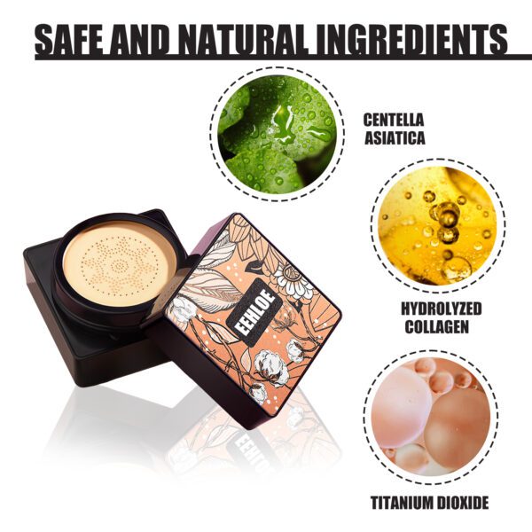 Magic Mat Powder Puff, Invisible Pore Ivory White Natural Color With Mushroom Air Cushion On Makeup Base - Image 6